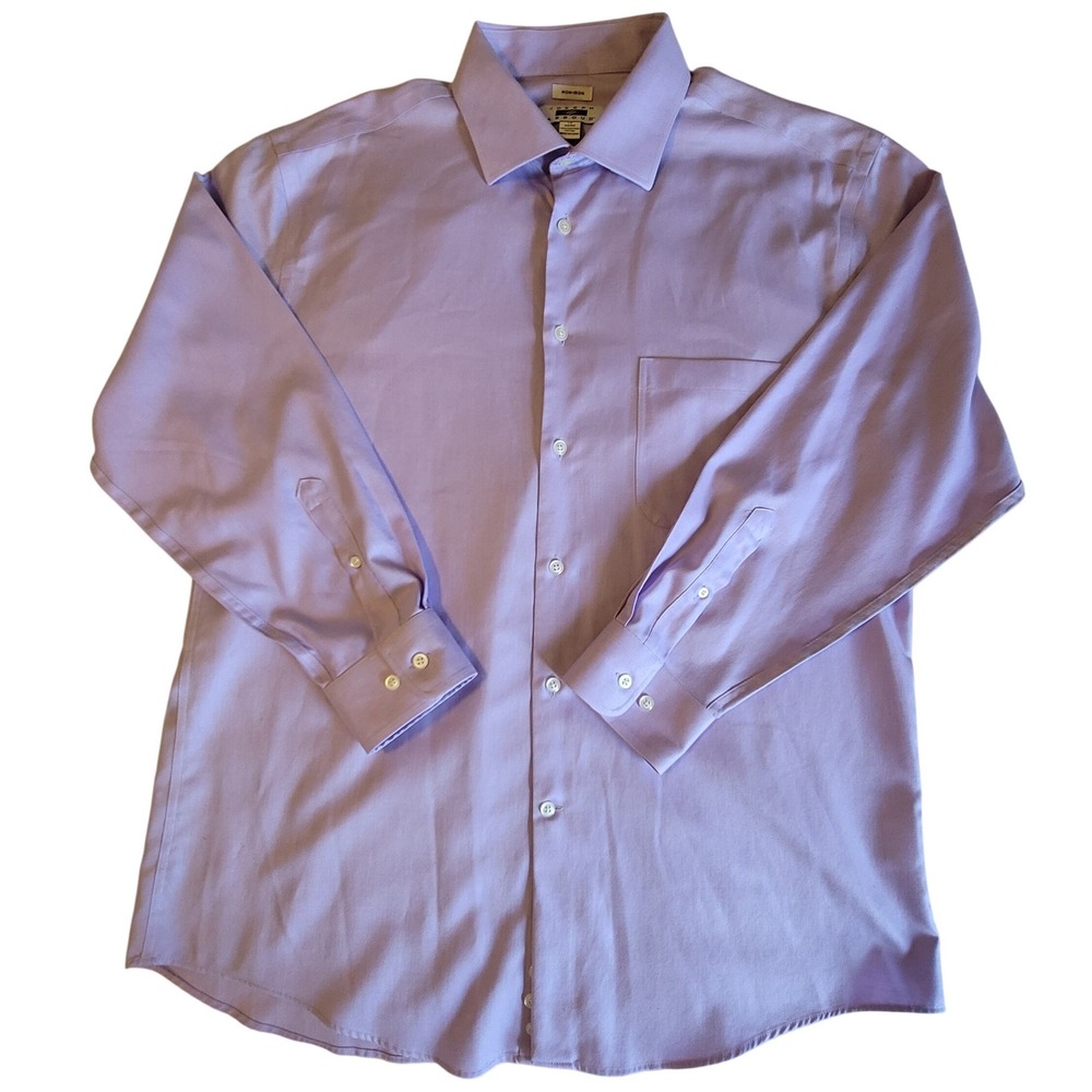 Joseph Abboud Dress Shirt Mens 17 32/33 Lavender Purple Non-Iron Egyptian Cotton